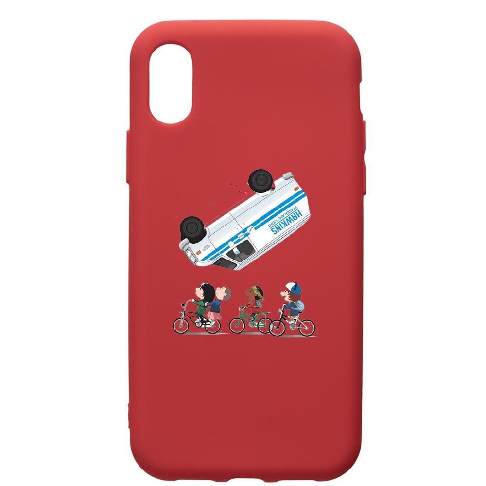 Husa de protectie Samsung Galaxy A01, Stranger Things, silicon, cu interiorul din material textil, protectie camera, Red, PR370