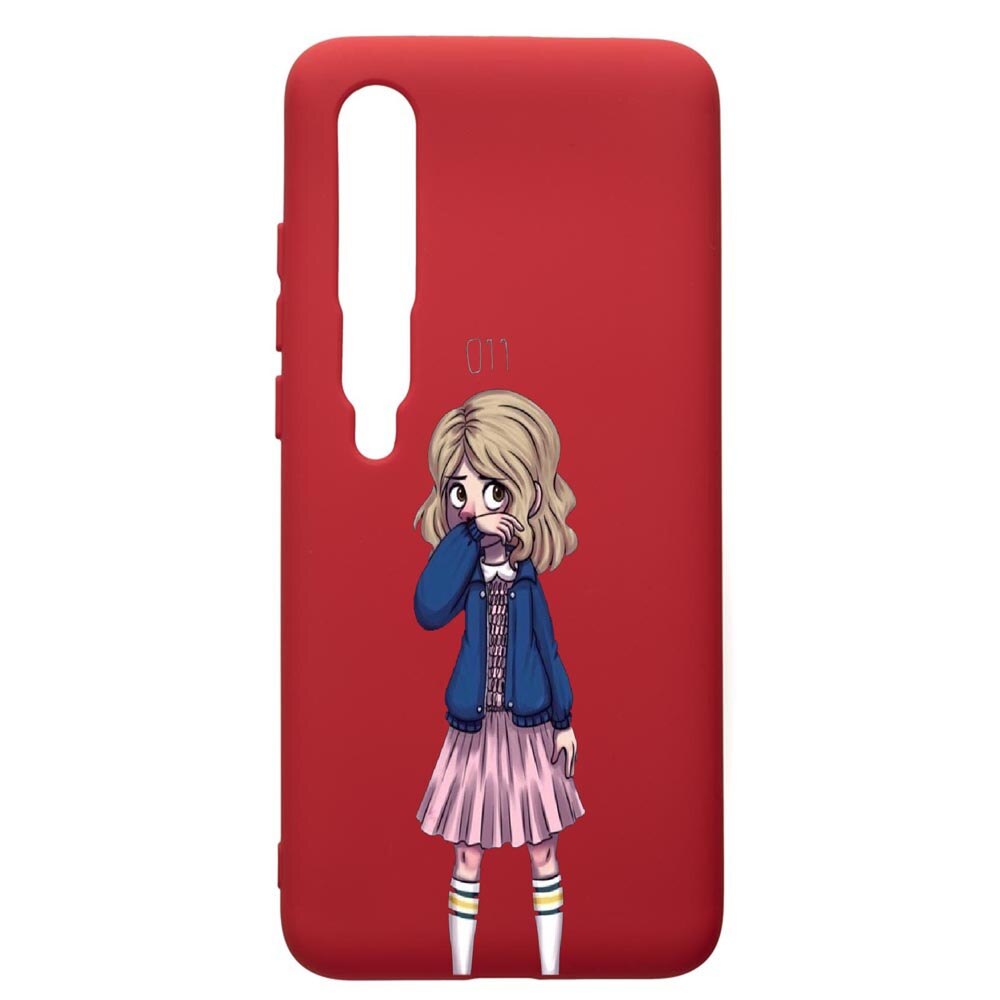 Husa de protectie Xiaomi Mi 10 / Mi 10 Pro, Stranger Things, silicon, cu interiorul din material textil, protectie camera, Red, PR371