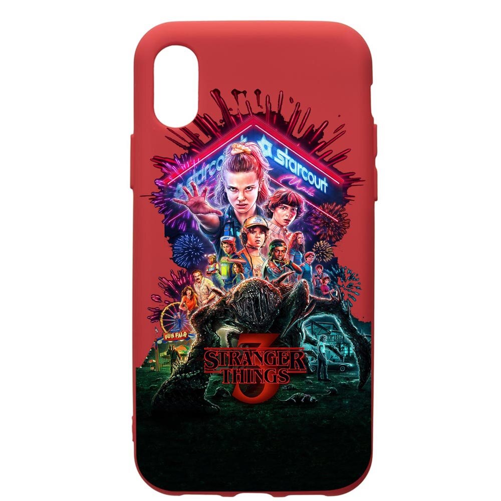 Husa de protectie Huawei Y6 2019, Stranger Things, silicon, cu interiorul din material textil, protectie camera, Red, PR372