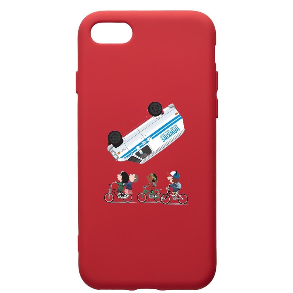 Husa de protectie Apple iPhone SE 2 / iPhone 8 / iPhone 7, Stranger Things, silicon, cu interiorul din material textil, protectie camera, Red, PR370