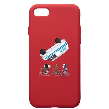 Husa de protectie Apple iPhone SE 2 / iPhone 8 / iPhone 7, Stranger Things, silicon, cu interiorul din material textil, protectie camera, Red, PR370 Husa de protectie Apple iPhone SE 2 / iPhone 8 / iPhone 7, Stranger Things, silicon, cu interiorul din material textil, protectie camera, Red, PR370