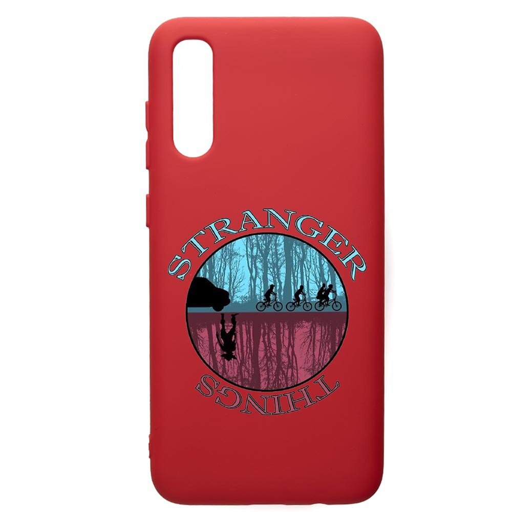 Husa de protectie Samsung Galaxy A70, Stranger Things, silicon, cu interiorul din material textil, protectie camera, Red, PR368