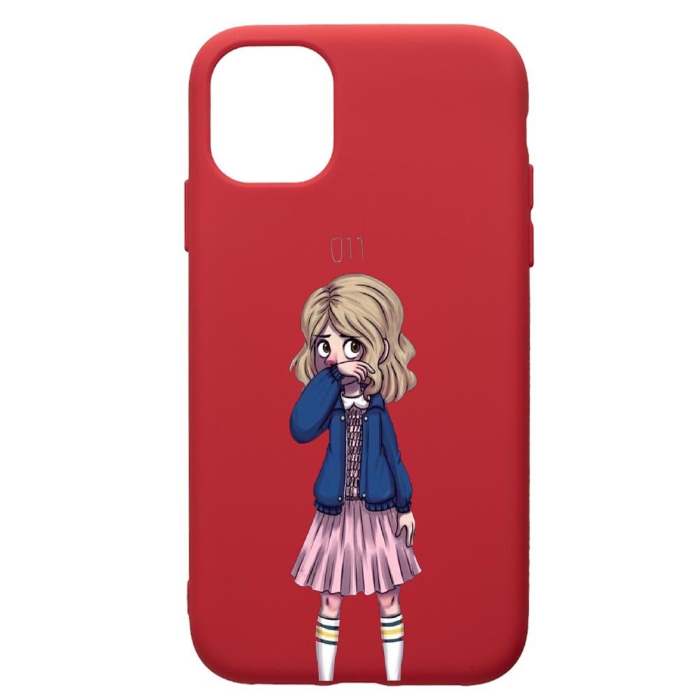 Husa de protectie Apple iPhone 12 Mini, Stranger Things, silicon, cu interiorul din material textil, protectie camera, Red, PR371