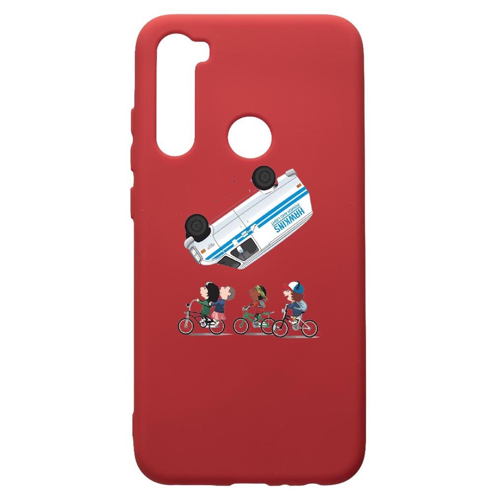 Husa de protectie Xiaomi Redmi Note 8, Stranger Things, silicon, cu interiorul din material textil, protectie camera, Red, PR370