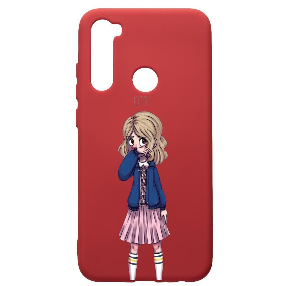 Husa de protectie Xiaomi Redmi Note 8, Stranger Things, silicon, cu interiorul din material textil, protectie camera, Red, PR371