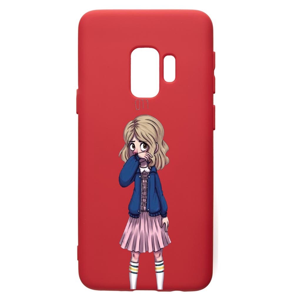 Husa de protectie Samsung Galaxy S9, Stranger Things, silicon, cu interiorul din material textil, protectie camera, Red, PR371