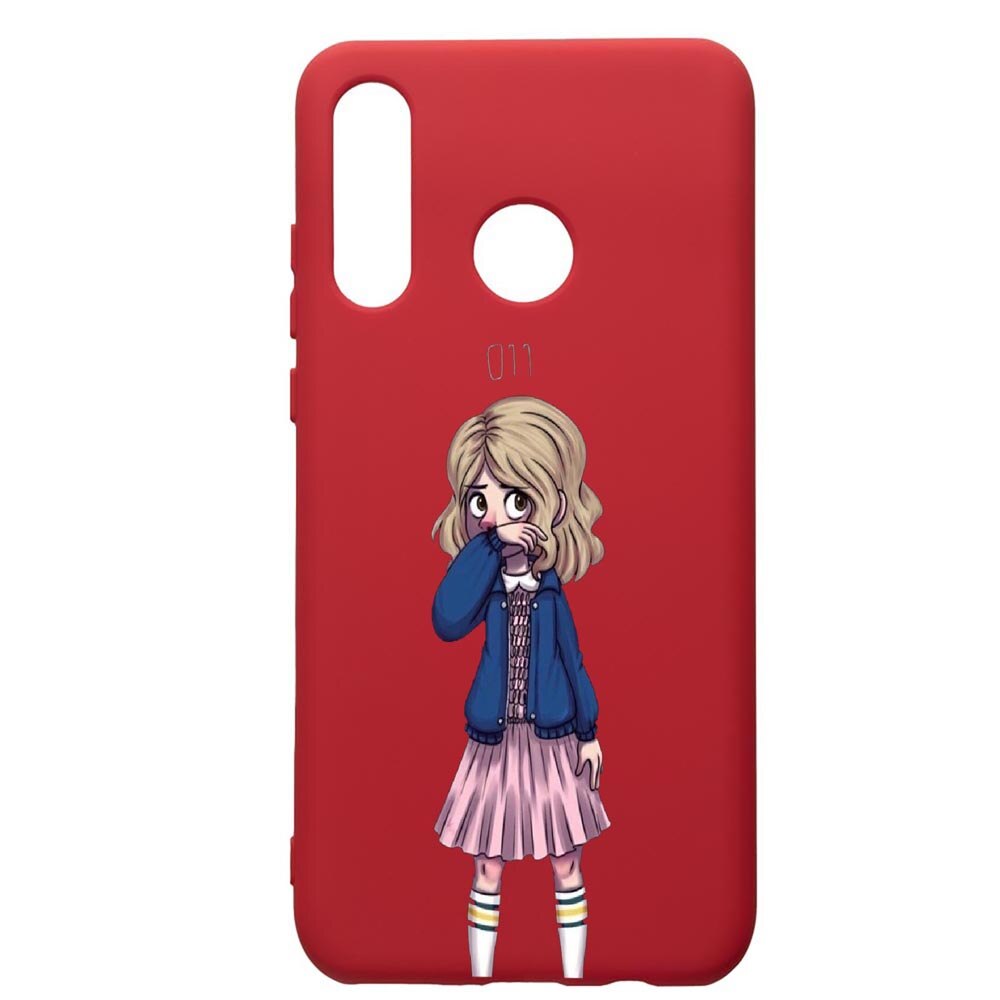 Husa de protectie Huawei P30 Lite, Stranger Things, silicon, cu interiorul din material textil, protectie camera, Red, PR371
