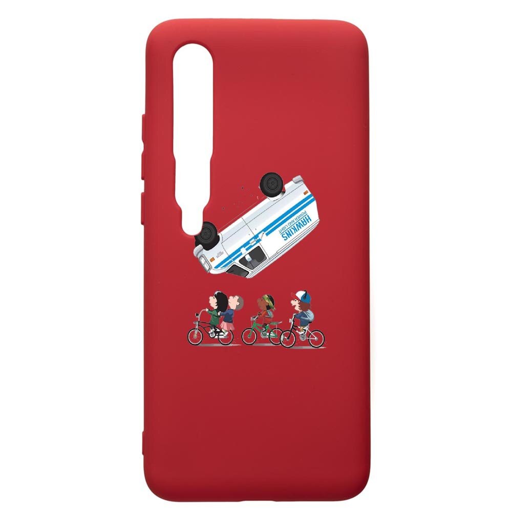 Husa de protectie Xiaomi Mi 10 / Mi 10 Pro, Stranger Things, silicon, cu interiorul din material textil, protectie camera, Red, PR370