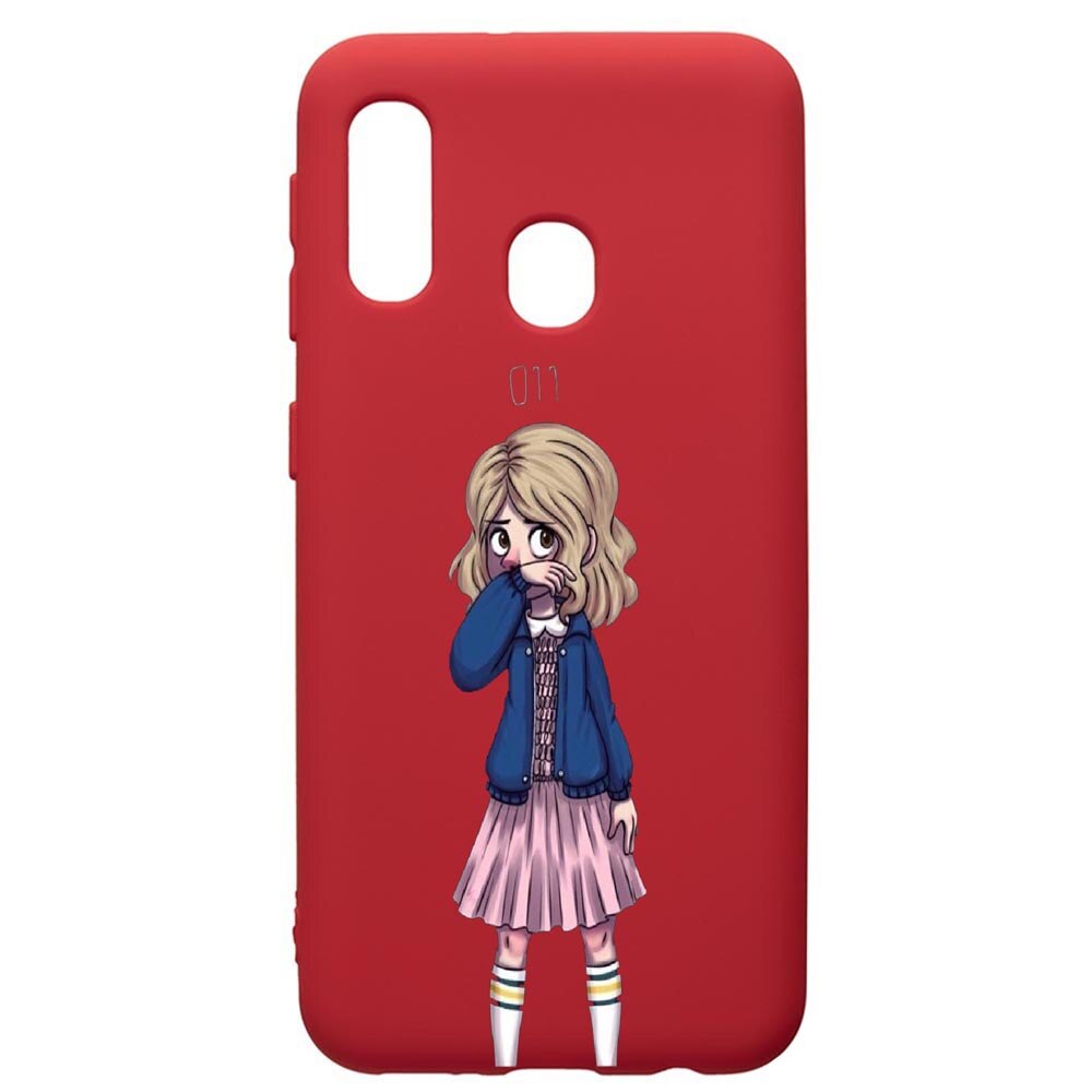 Husa de protectie Samsung Galaxy A40, Stranger Things, silicon, cu interiorul din material textil, protectie camera, Red, PR371