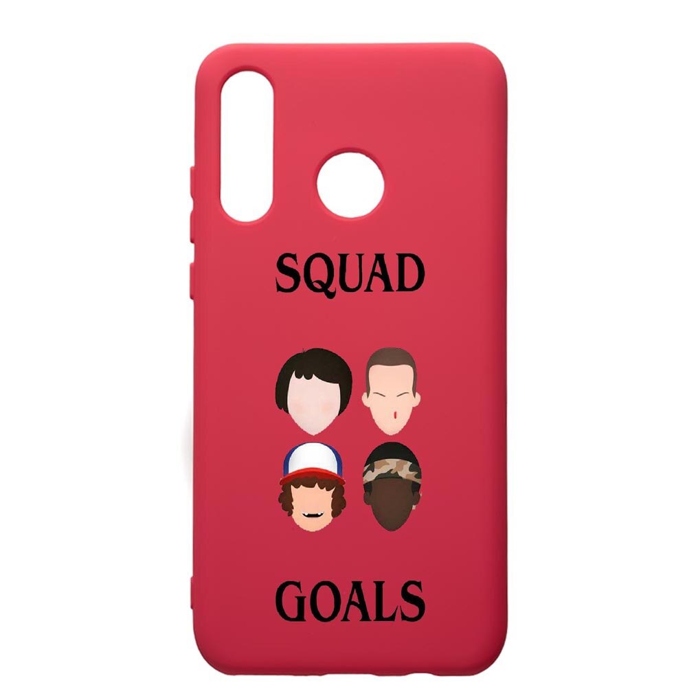 Husa de protectie Huawei P30 Lite, Stranger Things, silicon, cu interiorul din material textil, protectie camera, Maroon, PM374