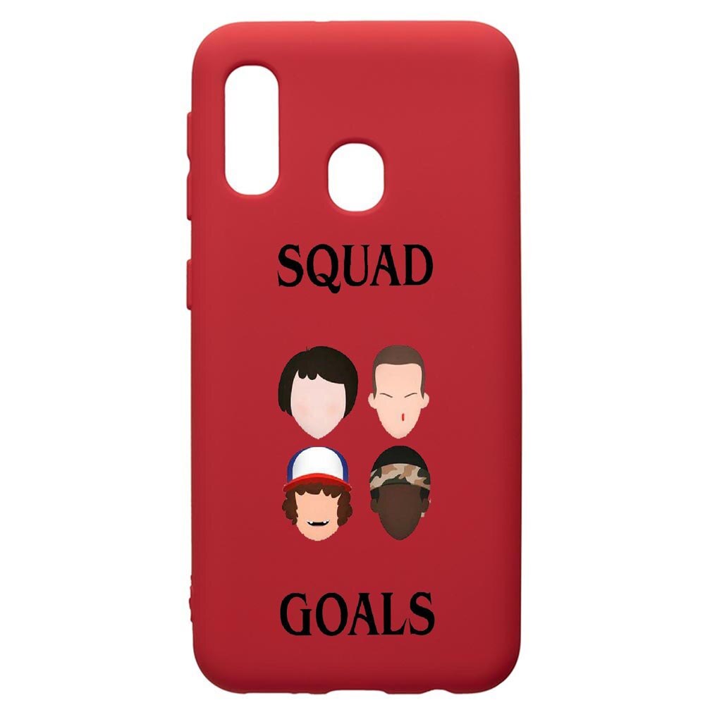 Husa de protectie Samsung Galaxy A40, Stranger Things, silicon, cu interiorul din material textil, protectie camera, Red, PR374