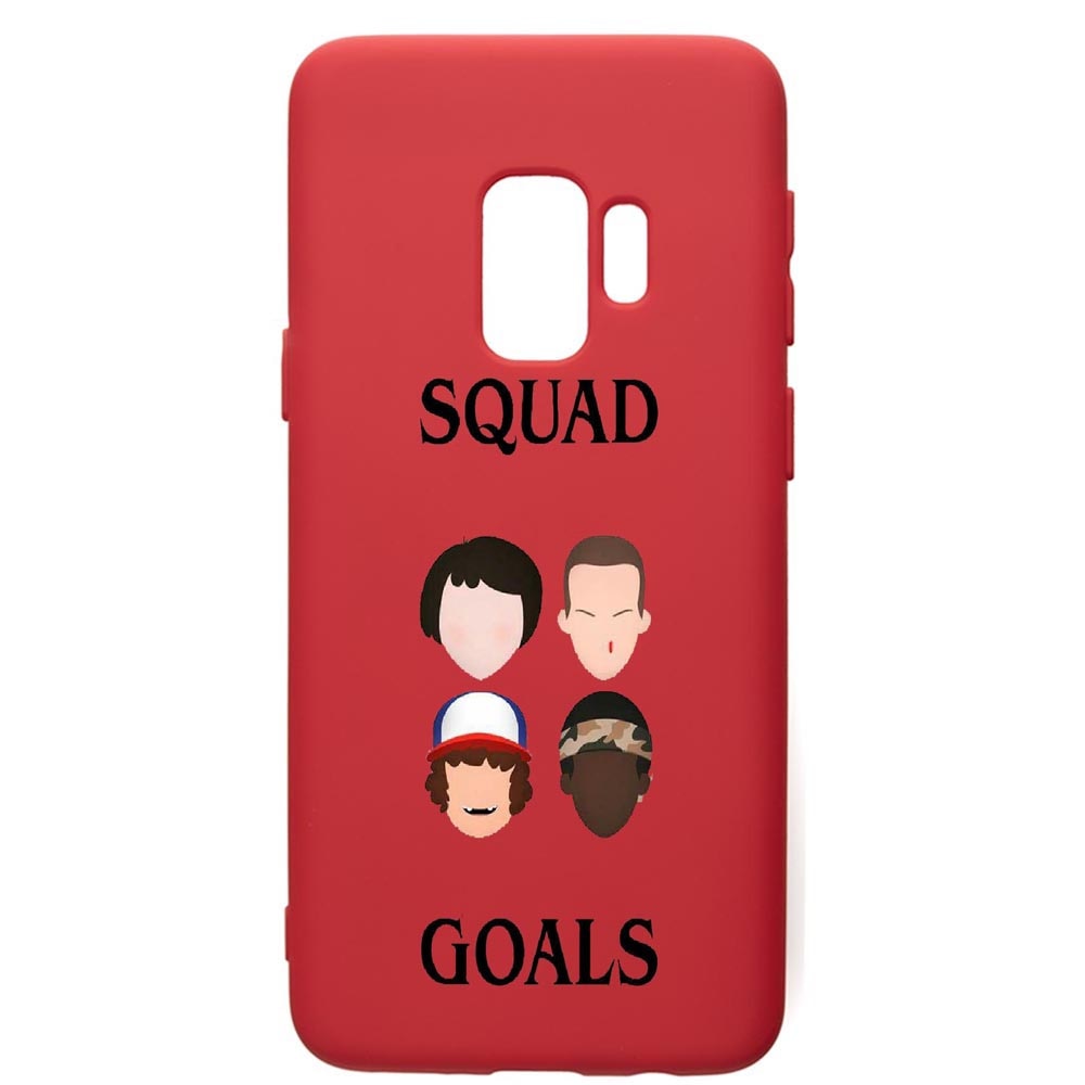 Husa de protectie Samsung Galaxy S9, Stranger Things, silicon, cu interiorul din material textil, protectie camera, Red, PR374