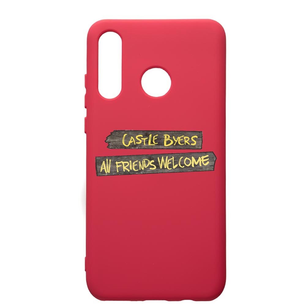 Husa de protectie Huawei P30 Lite, Stranger Things, silicon, cu interiorul din material textil, protectie camera, Maroon, PM375