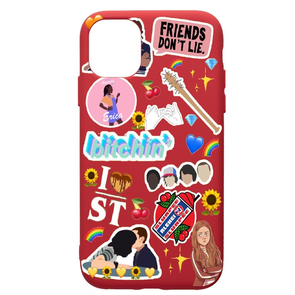 Husa de protectie Apple iPhone 12 Mini, Stranger Things, silicon, cu interiorul din material textil, protectie camera, Red, PR376
