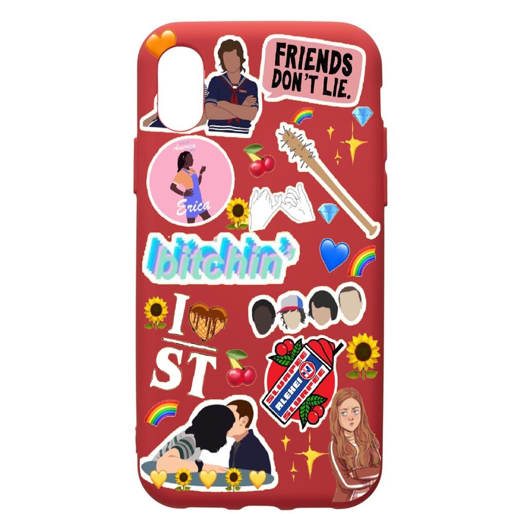 Husa de protectie Samsung Galaxy A01, Stranger Things, silicon, cu interiorul din material textil, protectie camera, Red, PR376