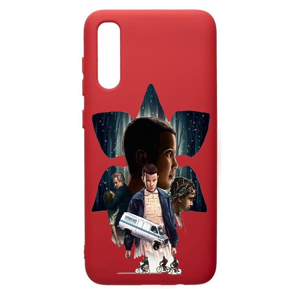 Husa de protectie Samsung Galaxy A30S, Stranger Things, silicon, cu interiorul din material textil, protectie camera, Red, PR373
