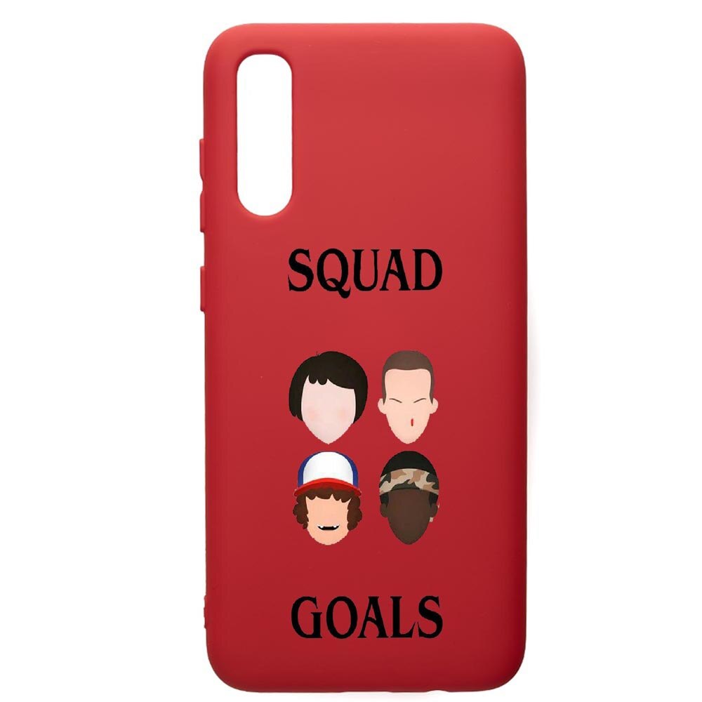 Husa de protectie Samsung Galaxy A50, Stranger Things, silicon, cu interiorul din material textil, protectie camera, Red, PR374