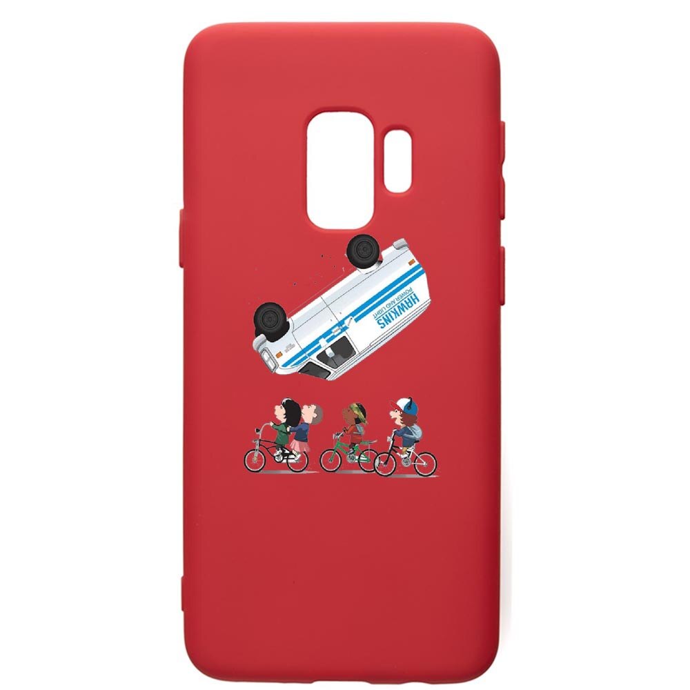 Husa de protectie Samsung Galaxy S9, Stranger Things, silicon, cu interiorul din material textil, protectie camera, Red, PR370