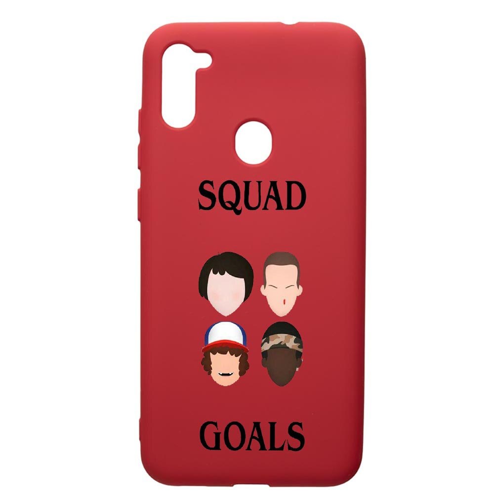 Husa de protectie Samsung Galaxy A11, Stranger Things, silicon, cu interiorul din material textil, protectie camera, Red, PR374