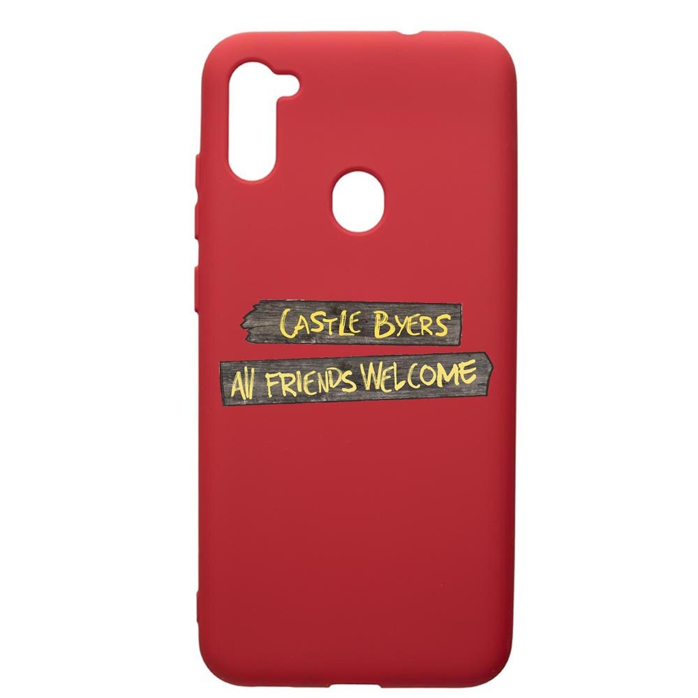 Husa de protectie Samsung Galaxy A11, Stranger Things, silicon, cu interiorul din material textil, protectie camera, Red, PR375