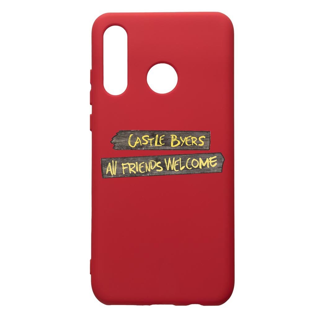 Husa de protectie Huawei P30 Lite, Stranger Things, silicon, cu interiorul din material textil, protectie camera, Red, PR375