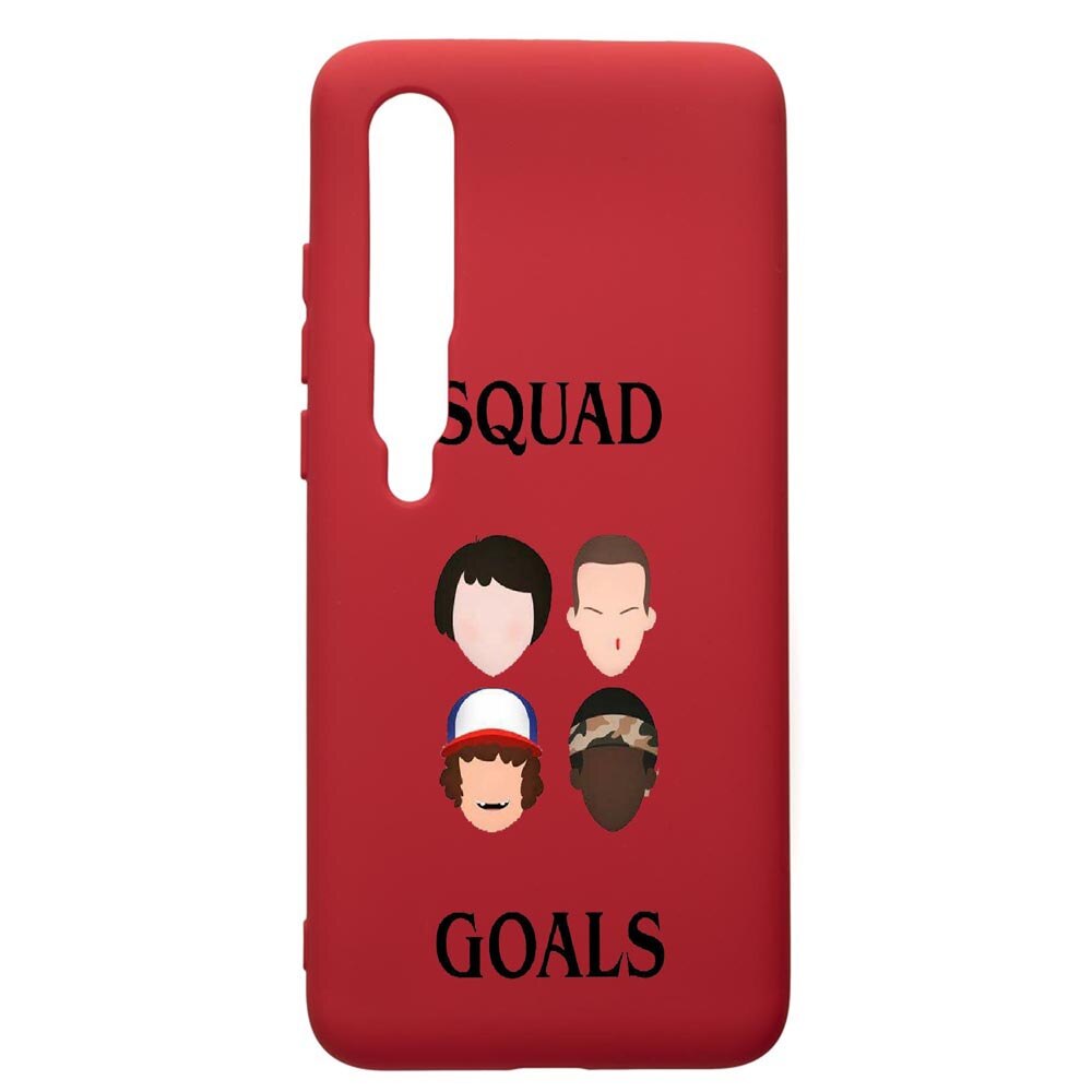 Husa de protectie Xiaomi Mi 10 / Mi 10 Pro, Stranger Things, silicon, cu interiorul din material textil, protectie camera, Red, PR374