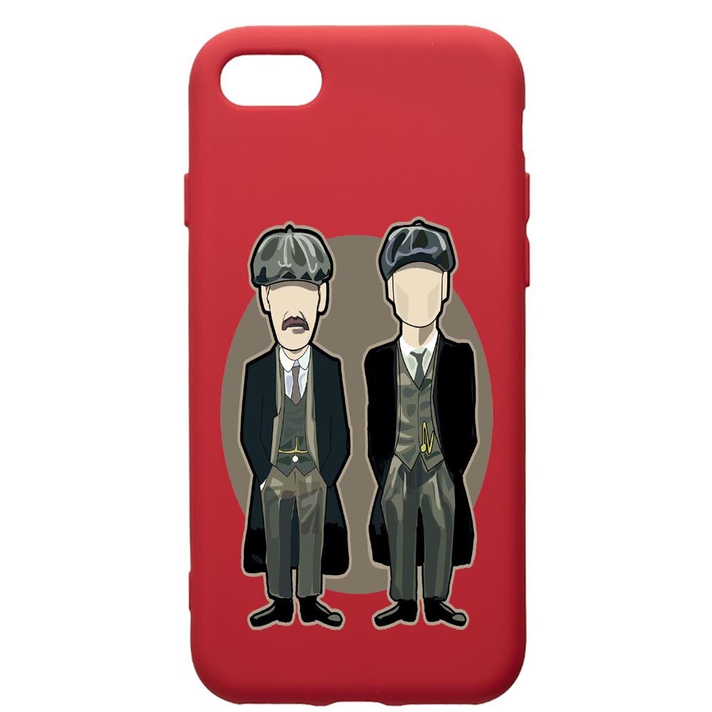 Husa de protectie Apple iPhone 8 Plus / iPhone 7 Plus, Peaky Blinders, silicon, cu interiorul din material textil, protectie camera, Red, PR383