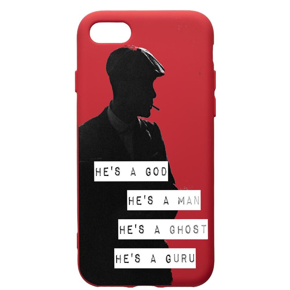 Husa de protectie Apple iPhone 8 Plus / iPhone 7 Plus, Peaky Blinders, silicon, cu interiorul din material textil, protectie camera, Red, PR381