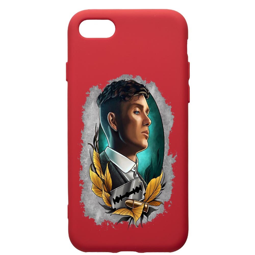 Husa de protectie Apple iPhone 8 Plus / iPhone 7 Plus, Peaky Blinders, silicon, cu interiorul din material textil, protectie camera, Red, PR384
