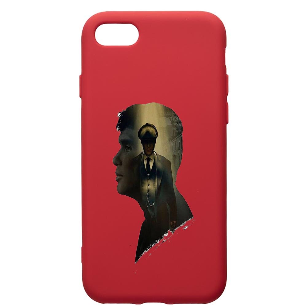 Husa de protectie Apple iPhone SE 2 / iPhone 8 / iPhone 7, Peaky Blinders, silicon, cu interiorul din material textil, protectie camera, Red, PR385