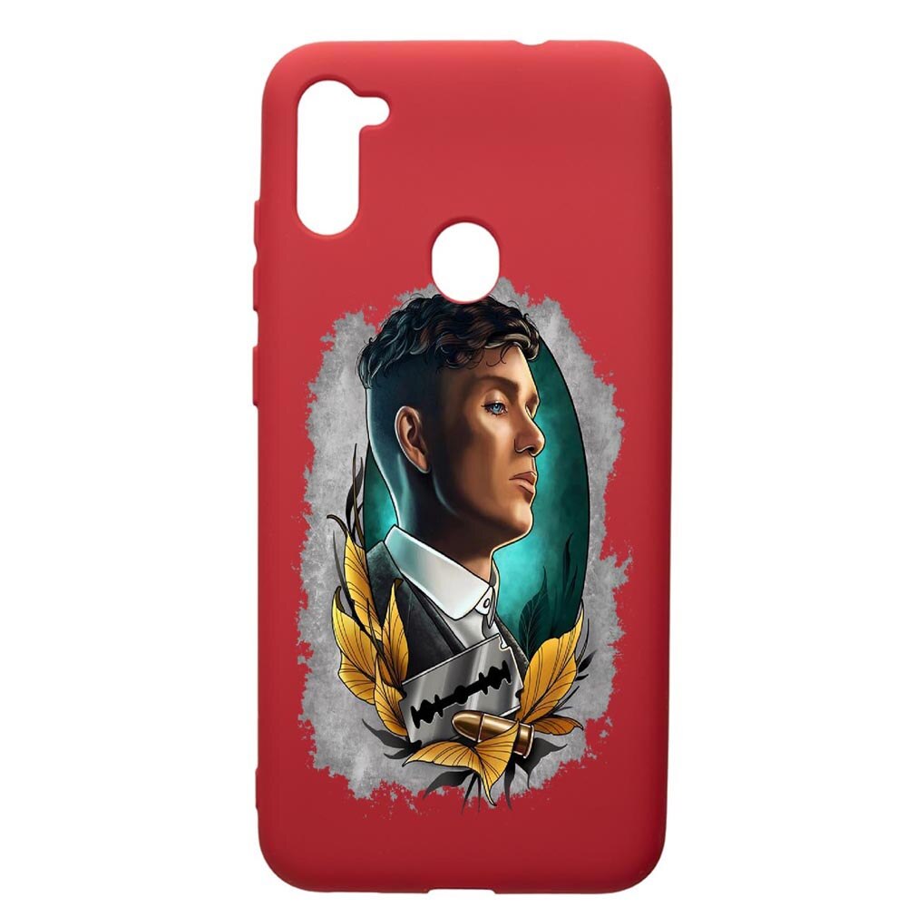 Husa de protectie Samsung Galaxy A11, Peaky Blinders, silicon, cu interiorul din material textil, protectie camera, Red, PR384