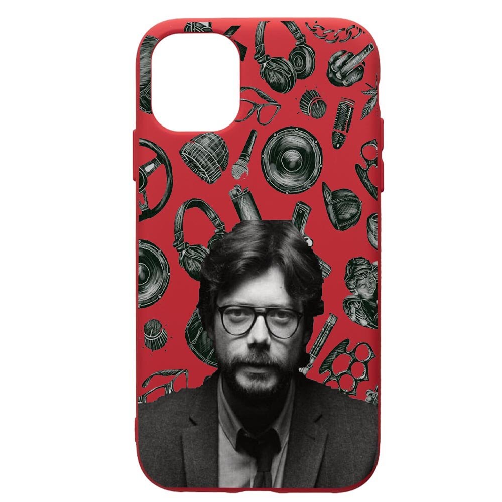 Husa de protectie Apple iPhone 12 Mini, La Casa De Papel - Profesor, silicon, cu interiorul din material textil, protectie camera, Red, PR388