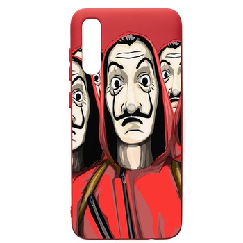 Husa de protectie Samsung Galaxy A50, La Casa De Papel, silicon, cu interiorul din material textil, protectie camera, Red, PR390 Husa de protectie Samsung Galaxy A50, La Casa De Papel, silicon, cu interiorul din material textil, protectie camera, Red, PR390