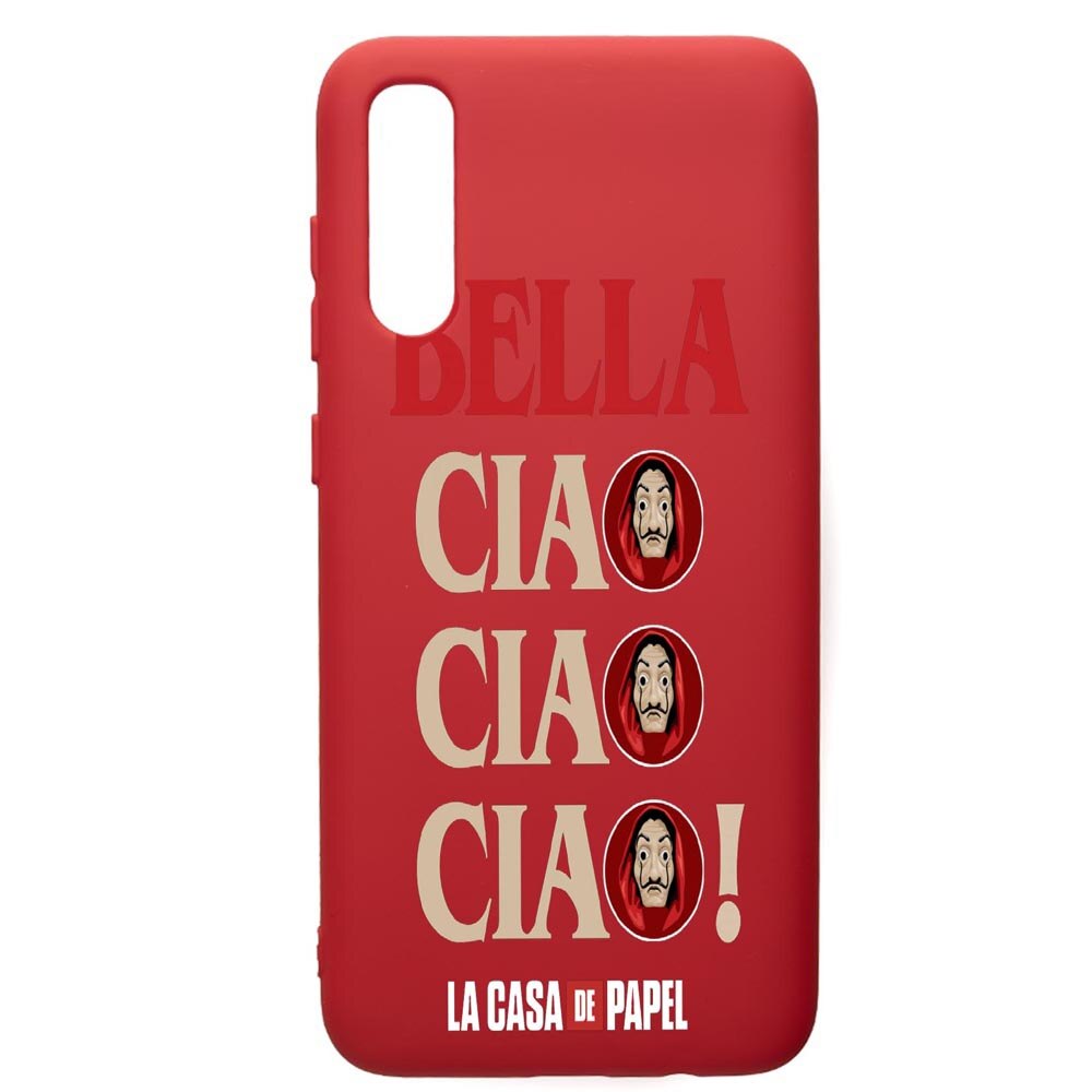 Husa de protectie Samsung Galaxy A70, La Casa De Papel - Ciao Bella, silicon, cu interiorul din material textil, protectie camera, Red, PR391