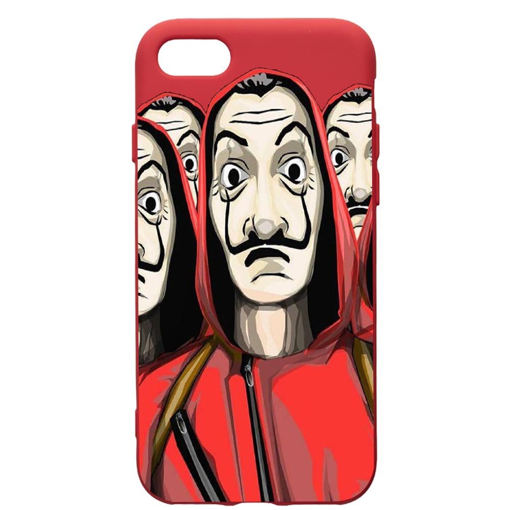 Husa de protectie Apple iPhone SE 2 / iPhone 8 / iPhone 7, La Casa De Papel, silicon, cu interiorul din material textil, protectie camera, Red, PR390