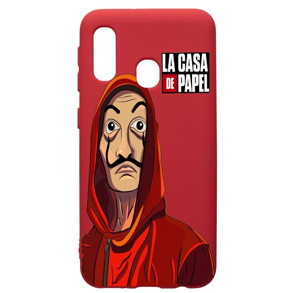 Husa de protectie Samsung Galaxy A40, La Casa De Papel, silicon, cu interiorul din material textil, protectie camera, Red, PR389