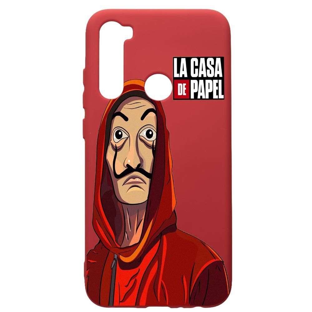 Husa de protectie Xiaomi Redmi Note 8, La Casa De Papel, silicon, cu interiorul din material textil, protectie camera, Red, PR389