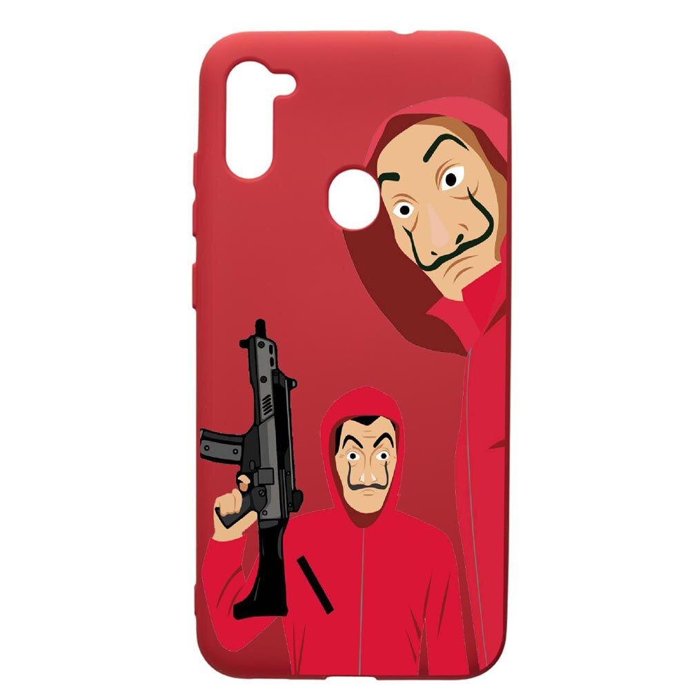 Husa de protectie Samsung Galaxy A11, La Casa De Papel, silicon, cu interiorul din material textil, protectie camera, Red, PR392