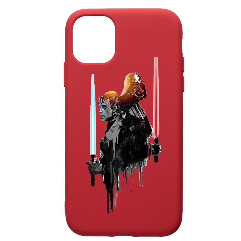 Husa de protectie Apple iPhone 11 Pro, Star Wars Darth Vader Luke, silicon, cu interiorul din material textil, protectie camera, Red, PR398