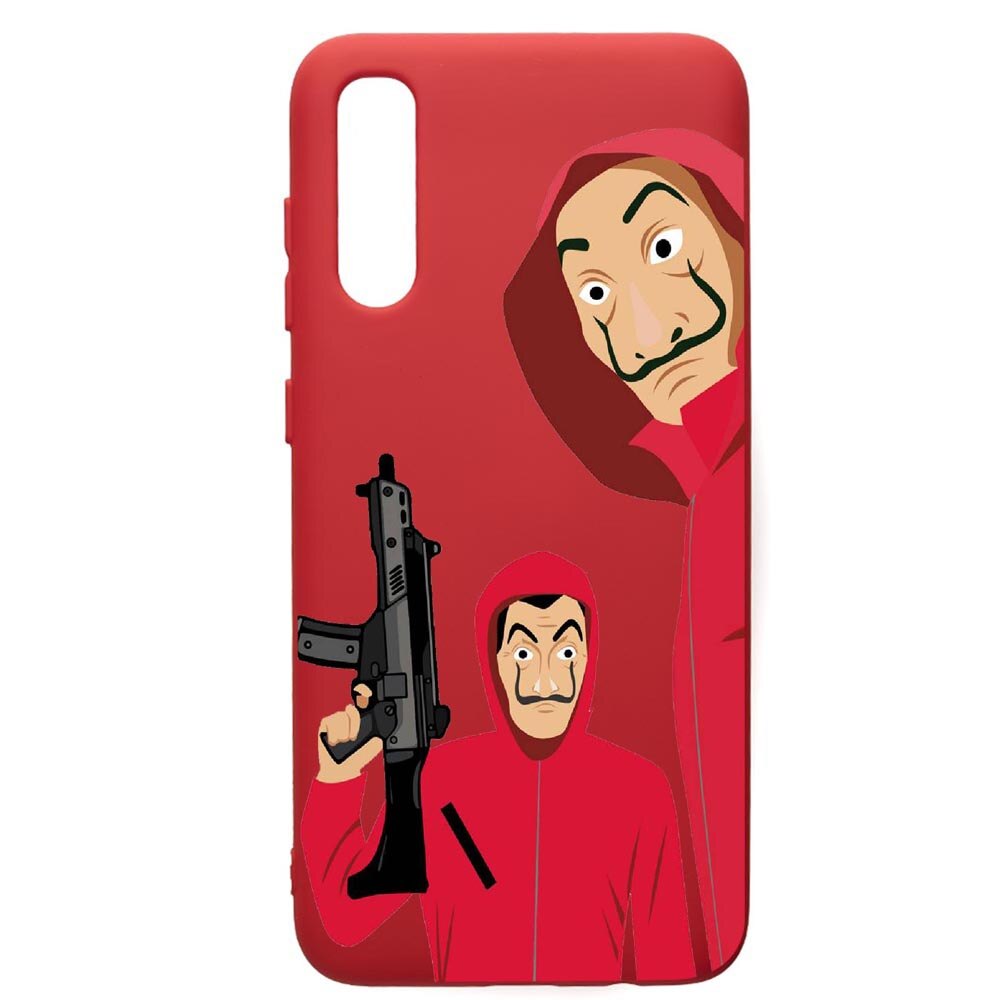 Husa de protectie Samsung Galaxy A50, La Casa De Papel, silicon, cu interiorul din material textil, protectie camera, Red, PR392