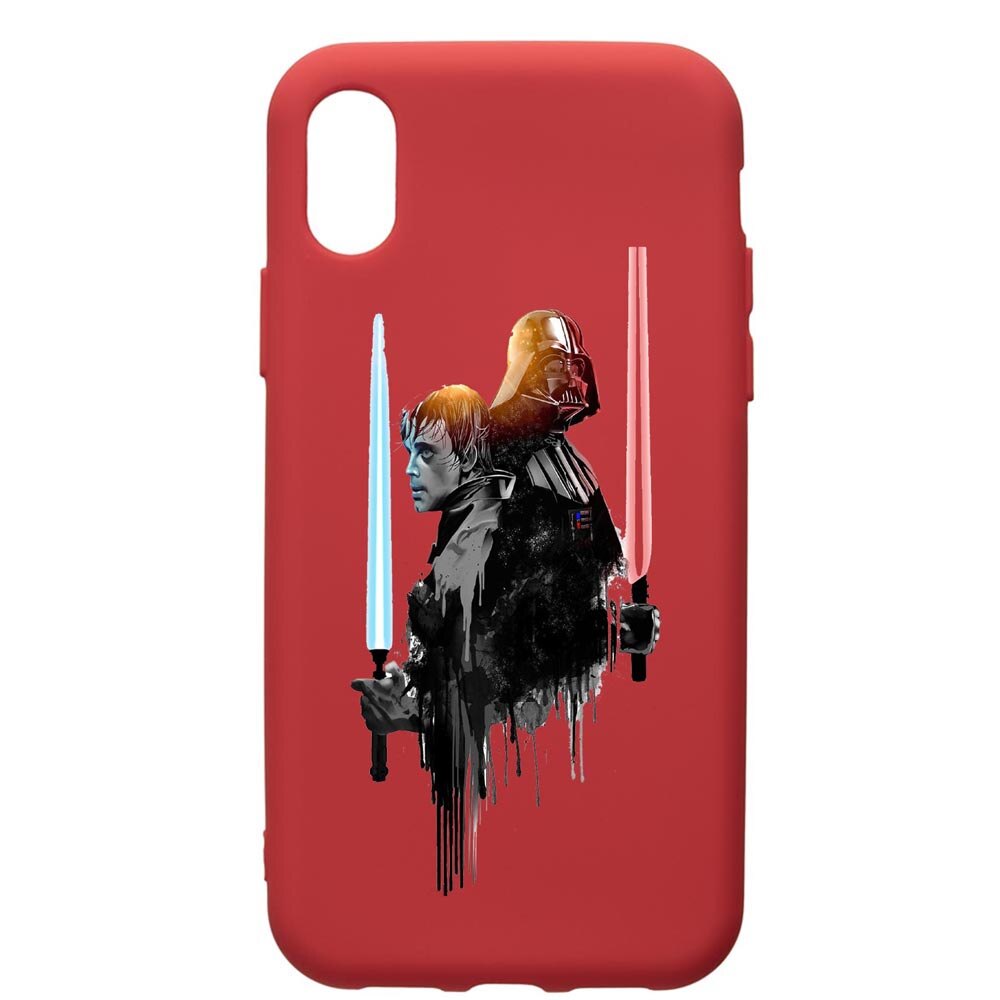 Husa de protectie Samsung Galaxy A01, Star Wars Darth Vader Luke, silicon, cu interiorul din material textil, protectie camera, Red, PR398