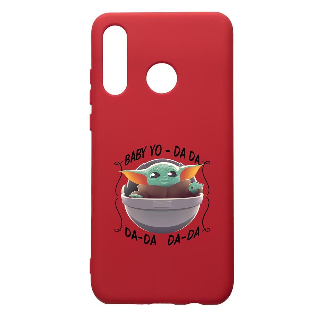 Husa de protectie Huawei P30 Lite, Star Wars Baby Yoda, silicon, cu interiorul din material textil, protectie camera, Red, PR399