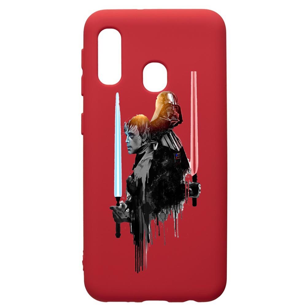Husa de protectie Samsung Galaxy A40, Star Wars Darth Vader Luke, silicon, cu interiorul din material textil, protectie camera, Red, PR398