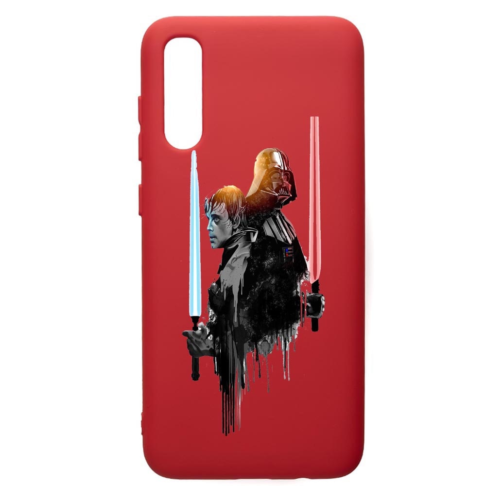 Husa de protectie Samsung Galaxy A70, Star Wars Darth Vader Luke, silicon, cu interiorul din material textil, protectie camera, Red, PR398