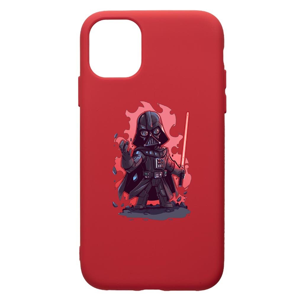Husa de protectie Apple iPhone 11 Pro, Star Wars Darth Vader, silicon, cu interiorul din material textil, protectie camera, Red, PR402