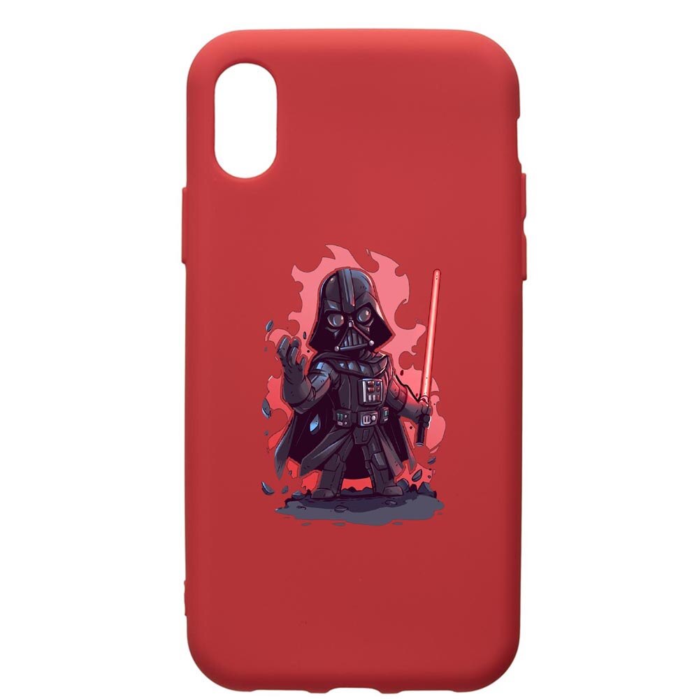 Husa de protectie Xiaomi Redmi 7A, Star Wars Darth Vader, silicon, cu interiorul din material textil, protectie camera, Red, PR402