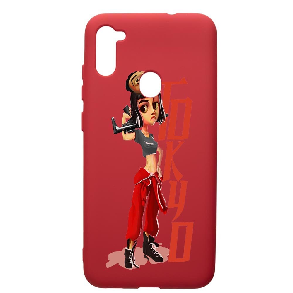 Husa de protectie Samsung Galaxy A11, La Casa De Papel, silicon, cu interiorul din material textil, protectie camera, Red, PR394