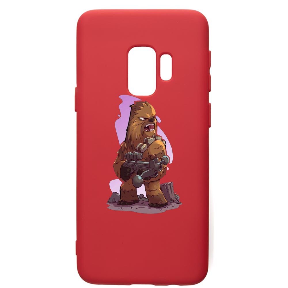 Husa de protectie Samsung Galaxy S9, Star Wars Chewbacca, silicon, cu interiorul din material textil, protectie camera, Red, PR401