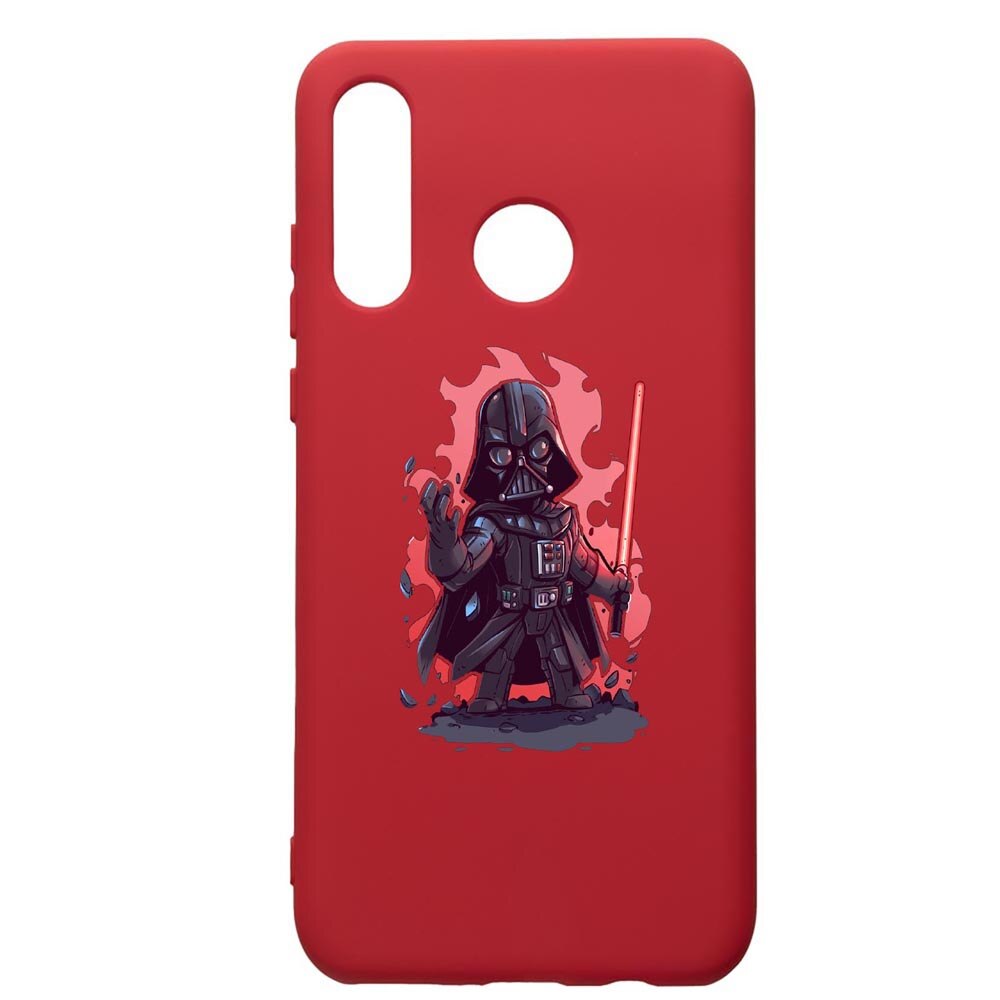 Husa de protectie Huawei P30 Lite, Star Wars Darth Vader, silicon, cu interiorul din material textil, protectie camera, Red, PR402