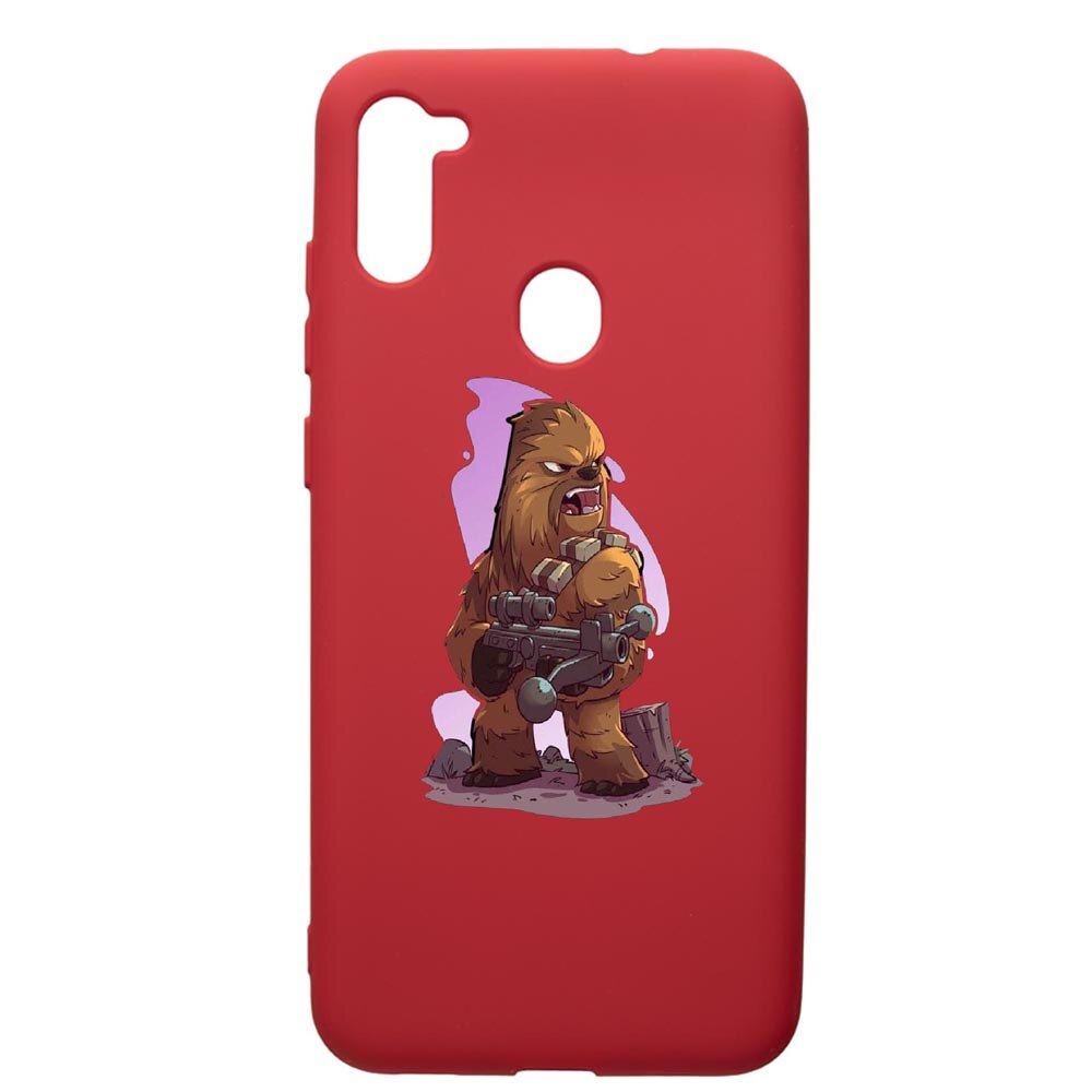 Husa de protectie Samsung Galaxy A11, Star Wars Chewbacca, silicon, cu interiorul din material textil, protectie camera, Red, PR401